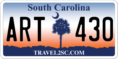 SC license plate ART430