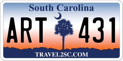 SC license plate ART431