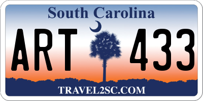 SC license plate ART433