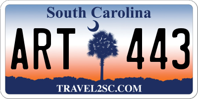 SC license plate ART443