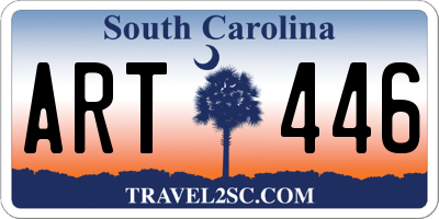 SC license plate ART446
