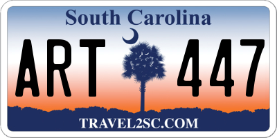 SC license plate ART447