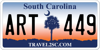 SC license plate ART449