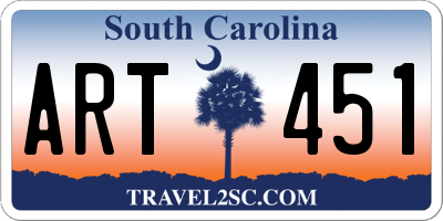 SC license plate ART451