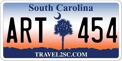 SC license plate ART454