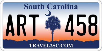 SC license plate ART458