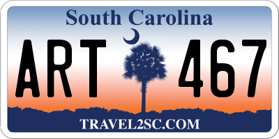 SC license plate ART467