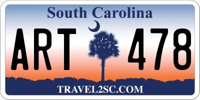 SC license plate ART478