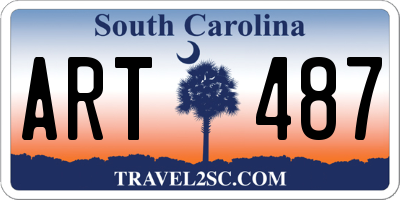 SC license plate ART487