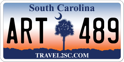 SC license plate ART489
