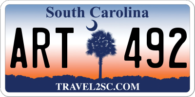 SC license plate ART492