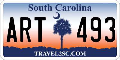 SC license plate ART493