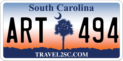 SC license plate ART494