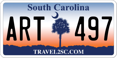 SC license plate ART497