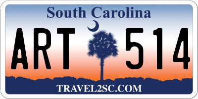 SC license plate ART514