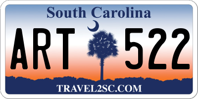 SC license plate ART522