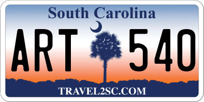 SC license plate ART540