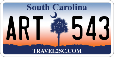 SC license plate ART543