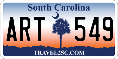SC license plate ART549