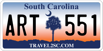 SC license plate ART551