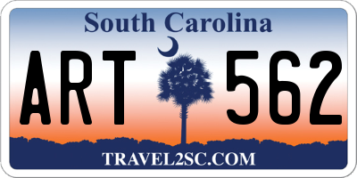 SC license plate ART562