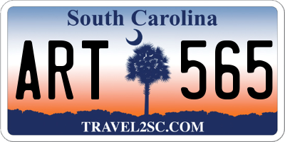 SC license plate ART565