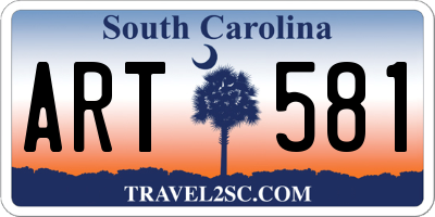 SC license plate ART581