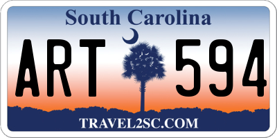 SC license plate ART594