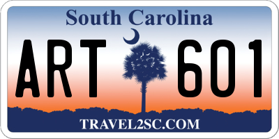 SC license plate ART601
