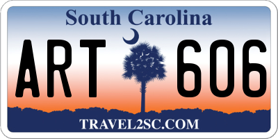 SC license plate ART606