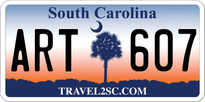 SC license plate ART607