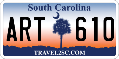 SC license plate ART610