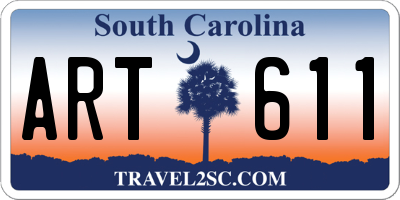 SC license plate ART611