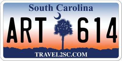 SC license plate ART614