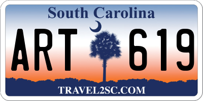 SC license plate ART619