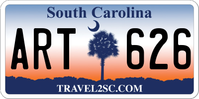 SC license plate ART626