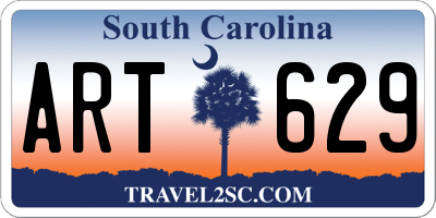 SC license plate ART629