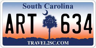 SC license plate ART634