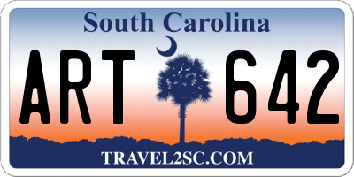 SC license plate ART642