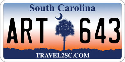 SC license plate ART643