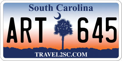 SC license plate ART645