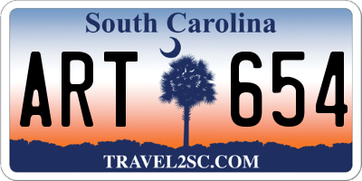 SC license plate ART654