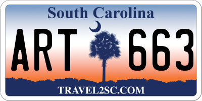 SC license plate ART663