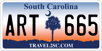 SC license plate ART665