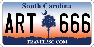 SC license plate ART666