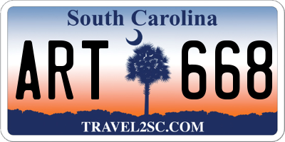 SC license plate ART668