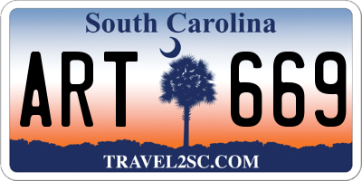 SC license plate ART669