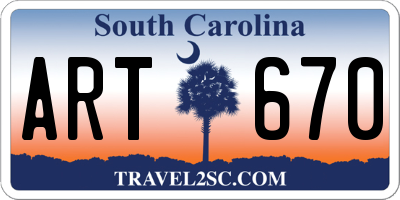SC license plate ART670