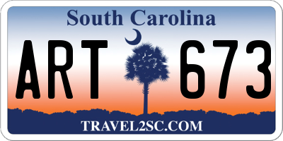 SC license plate ART673