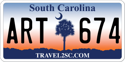 SC license plate ART674